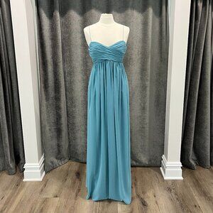 Gathered Teal Flowy Chiffon Dress, Can be used for Maternity Size 12 Style Janan
